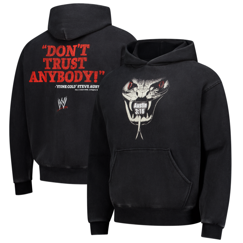 "Schwarzer Herren-Hoodie „Stone Cold“ von Steve Austin – Vertraue niemandem" Image