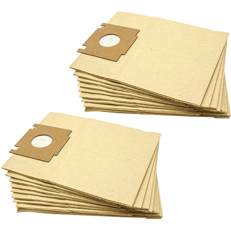 20x Sacchetto Dell'aspirapolvere Compatibile Con Rowenta Ro 2000 - 4075, Ro 201 Spongo Aspirapolvere - In Carta, 23cm X 18cm, Color Sabbia - Vhbw