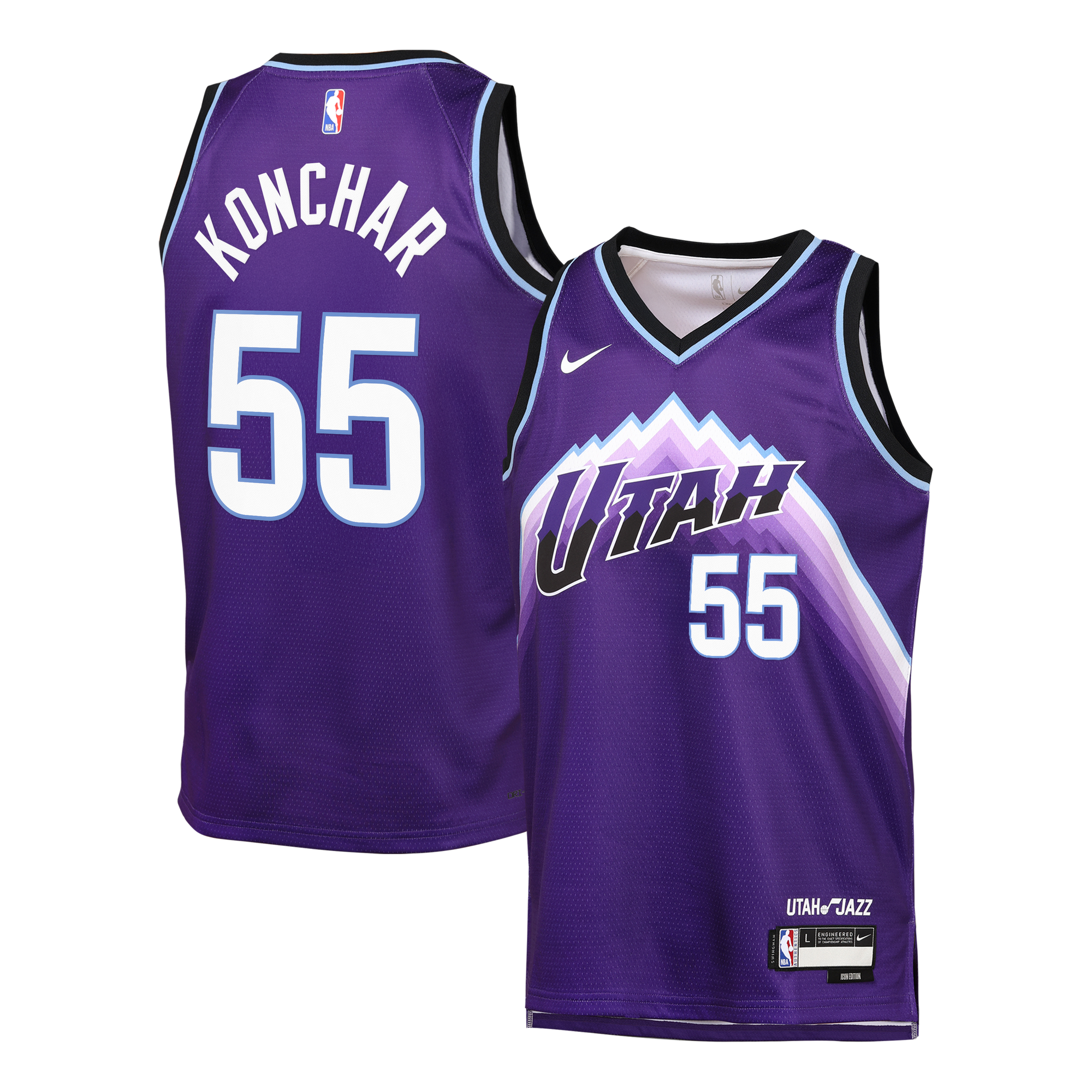 Maillot Swingman Nike Replica Icon Edition des Utah Jazz - Violet - John Konchar - Jeune - unisexe Taille: M (10/12)