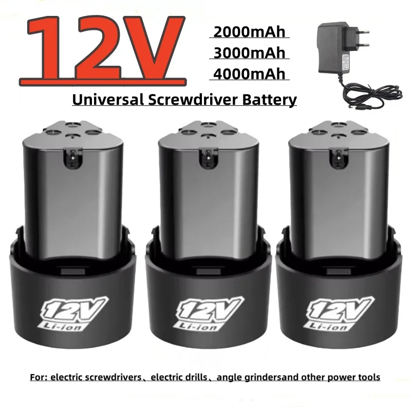 Premium-Schraubendreher/Bohrer-Akku 12 V 4,0 Ah für DKCD-Winkelschleifer und Schlagschrauber Li-Ionen-Akku + Ladegerät Image