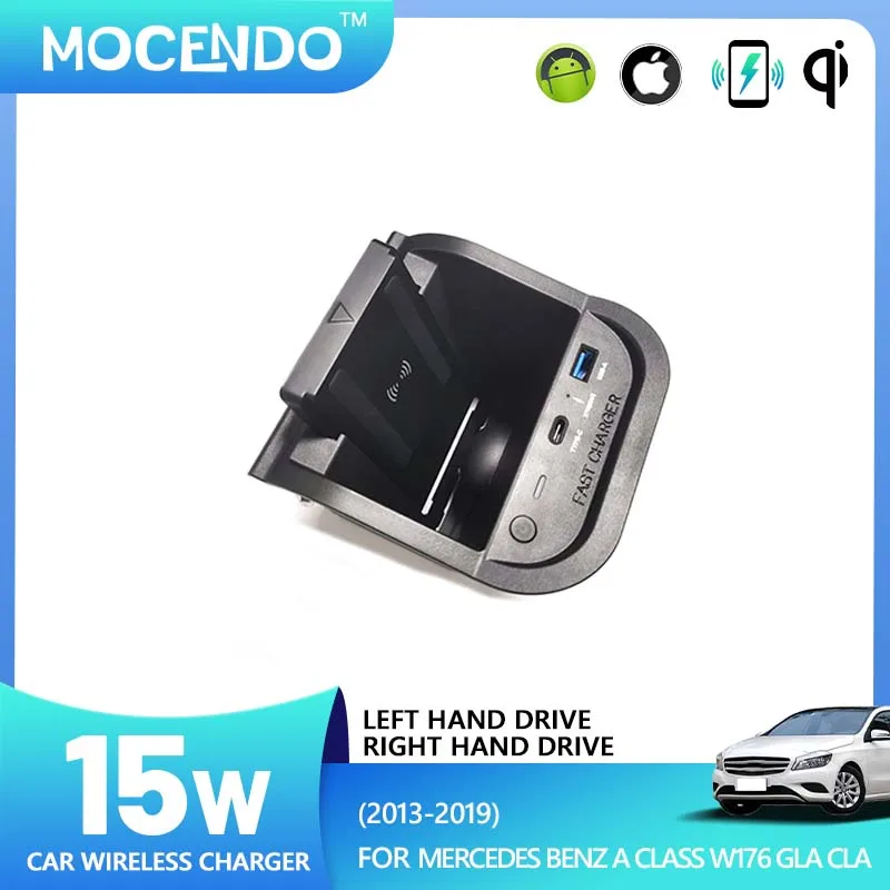 Auto Drahtlose Lade Adapter Schnelle Telefon Lade Für Mercedes Benz EINE Klasse W176 GLA CLA X156 2011-2019 innen Zubehör Image