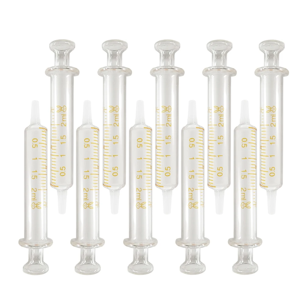 10er-Pack 2,5ml Ganzglas-Spritzen ohne Gummi, Parfüm-Dosierspritzen mit Luer-Slip-Anschluss, Geeignet für Labor-Probennehmer Image