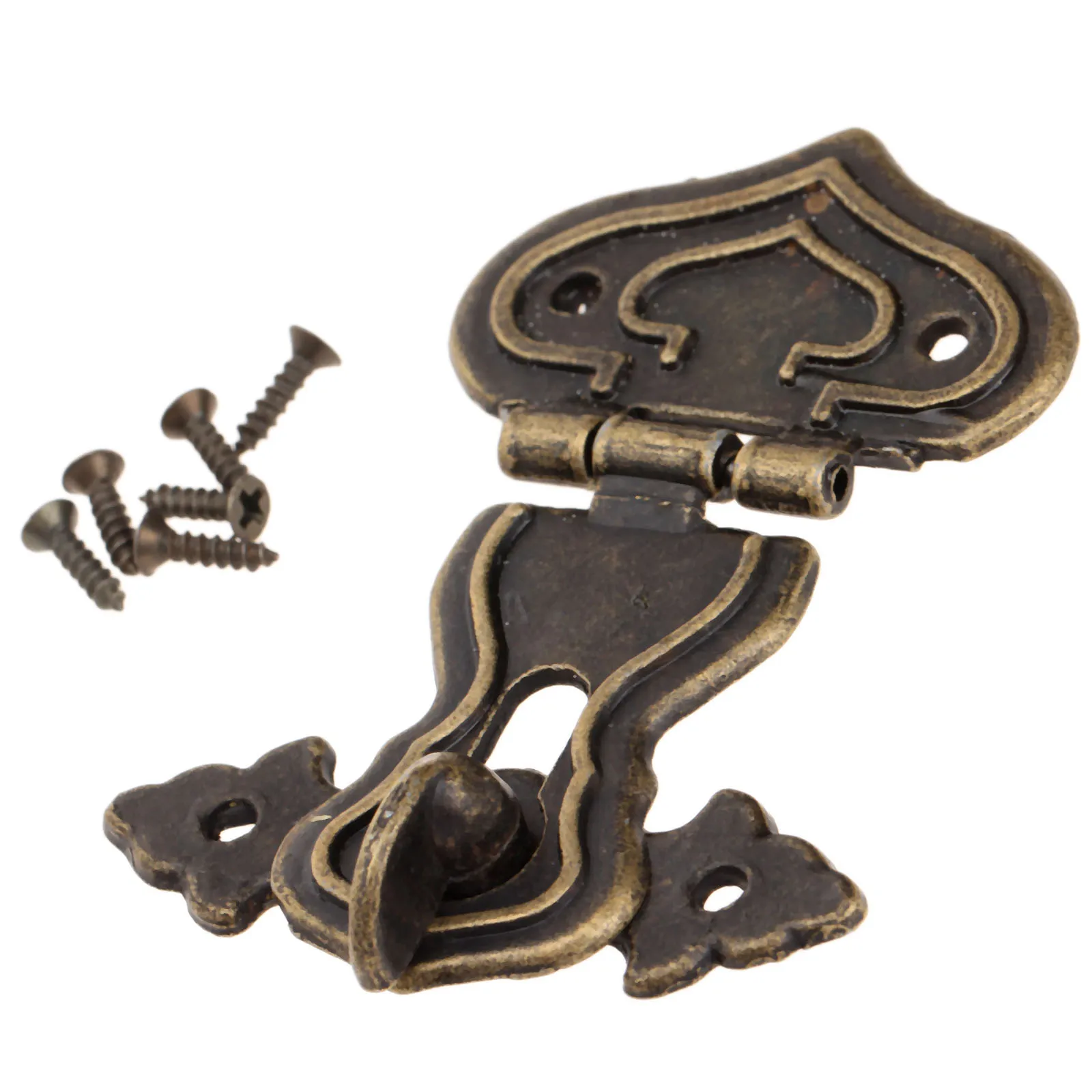 1Pc 63x47mm Antike Metall Lock Dekorative Schließbügel Haken Geschenk Holz Schmuck Box Vorhängeschloss Mit Schrauben Vintage möbel Hardware