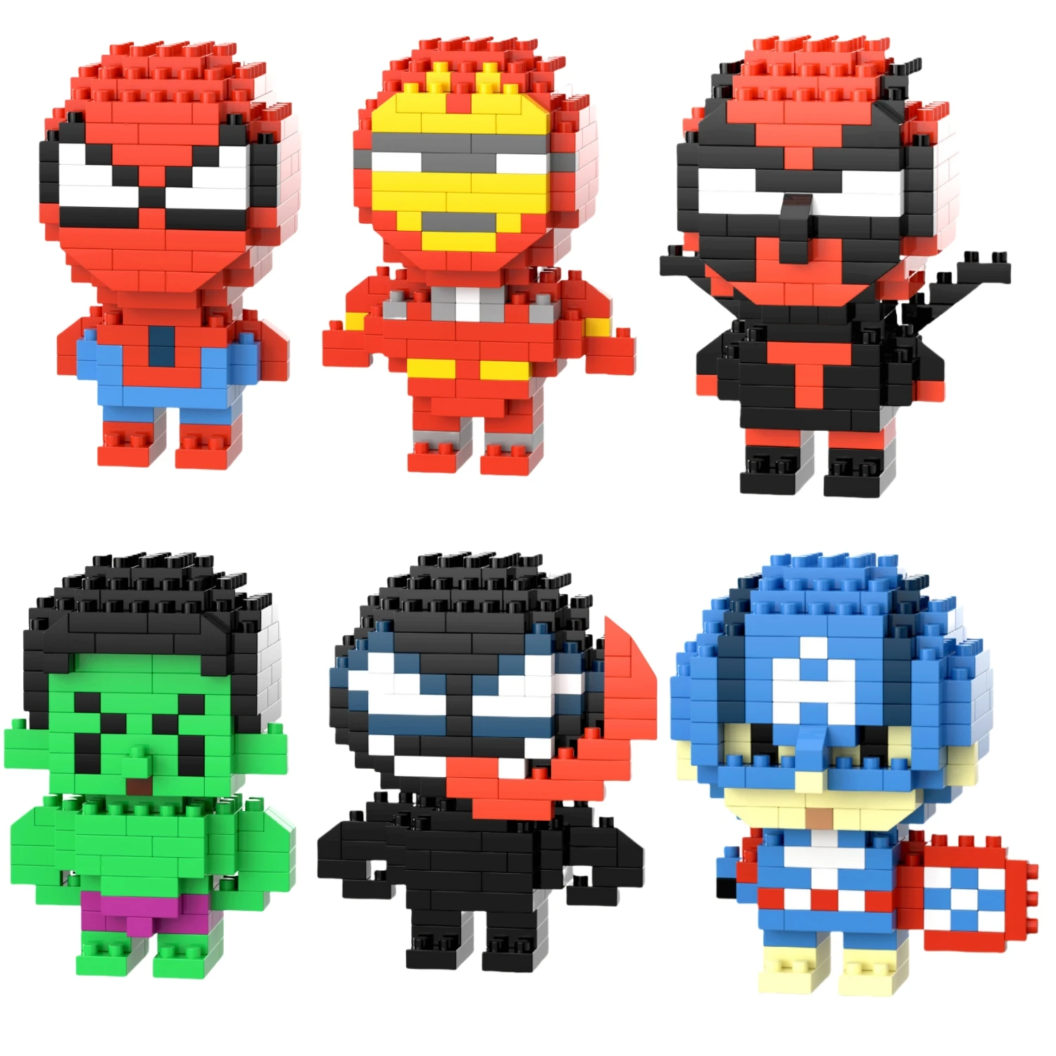 Niedliche Bausteine, darunter Marvel Spider-Man, Iron Man, Deadpool, Venom und Treeman, eignen sich für den naturwissenschaftlichen Unterricht. Image