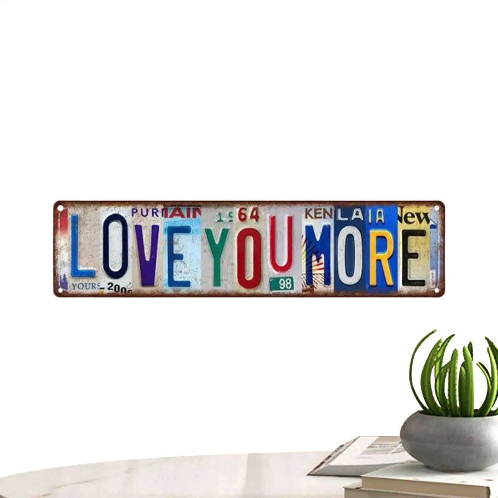 Liebe Dich Mehr Wanddekoration Metallschild Romantische Vintage Herzform Wohnzimmer Schlafzimmer Wandbehang Kunst Geschenke Hochzeit Image