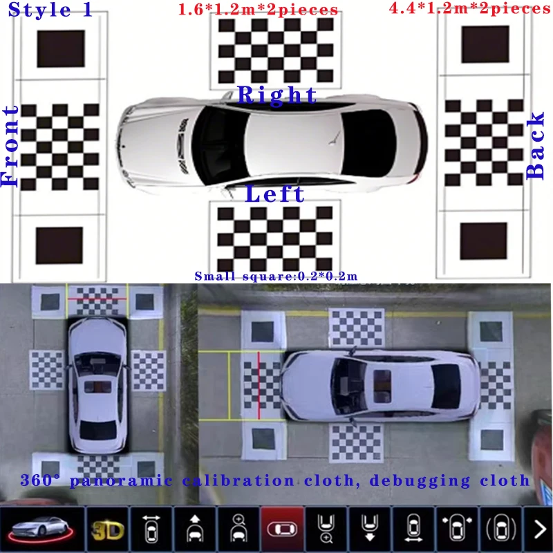 Kalibriertuch mit automatischer Vervollständigung für Auto 360 ° Debugging-Tuch für Panorama-Bildsysteme, 2D-3D-Korrektur-Kalibrierungstuch Image