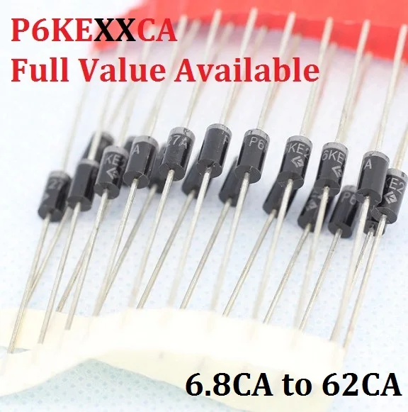 20PCS TVS Diode P6KE P6KE20CA P6KE30CA P6KE33CA P6KE36CA P6KE39CA P6KE43CA P6KE51CA P6KE62CA 51CA 43CA 20CA 30CA 33CA 36CA 39CA Image