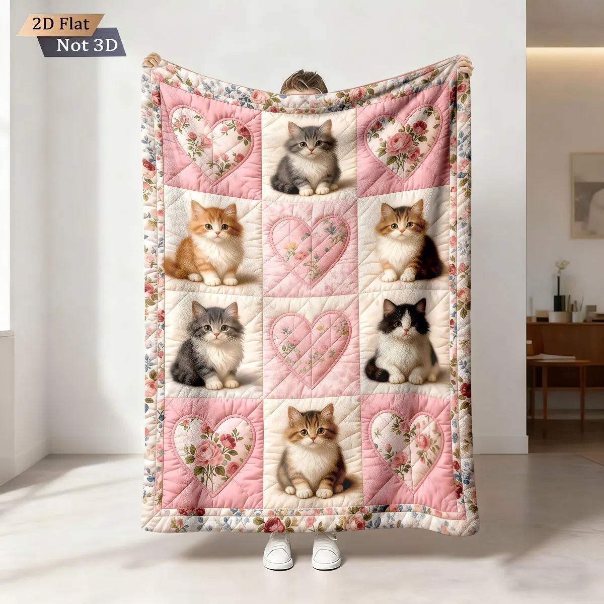 1 Stück Niedliche Cartoon-Tier-Druck Flanell-Decke Patchwork Mehrere Größen Weiche Komfortable Maschinenwaschbare Casual-Decke Image