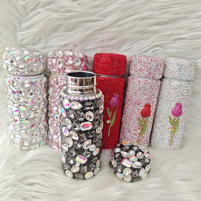 150 ml funkelnde Diamant doppelwandige Edelstahl-Vakuumflaschen Mini-Wasserflasche tragbare Tasche Büro Becher Thermosflasche Image