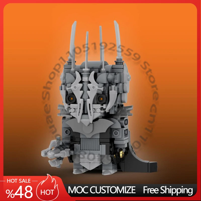291-teiliges Big-Head-Puppen-Set im Sauron Brickheadz-Stil - Herr der Ringe MOC Anpassbares Modulares Baustein-Set DIY Spielzeug Geburtstagsgeschenk-Set
