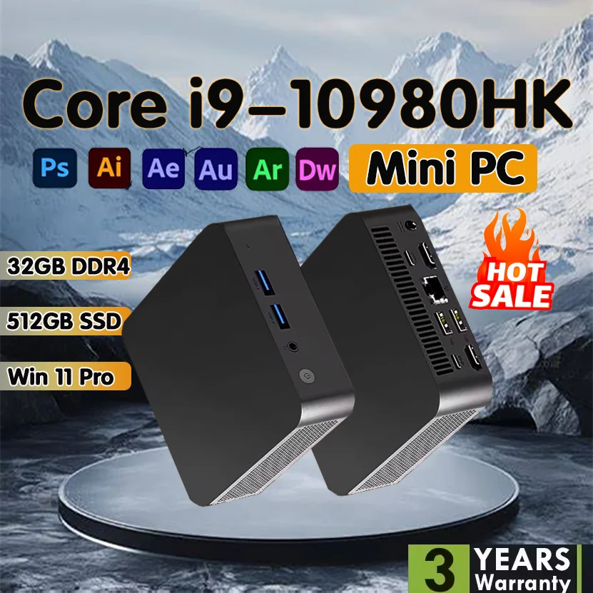 Heiß begehrter Intel Core i9 8950hk Windows 11 Gamer i9 Mini-PC 16GB DDR4 512GB 1TB SSD 1000M Ethernet Gaming-PC Desktop-Computer