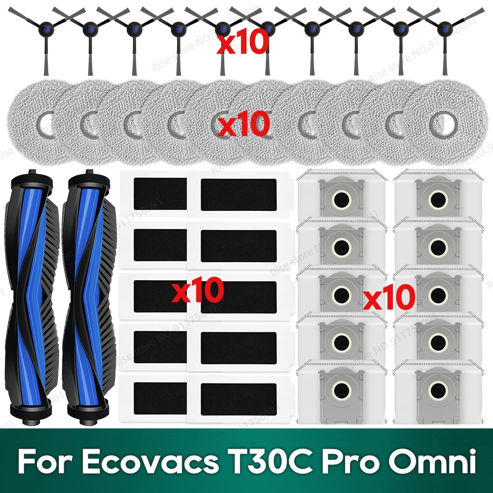 Kompatibel für Ecovacs Deebot T30C Pro Omni Zubehör Hauptbürste Filter Staubbeutel Mopp Tuch Ersatzteile Image