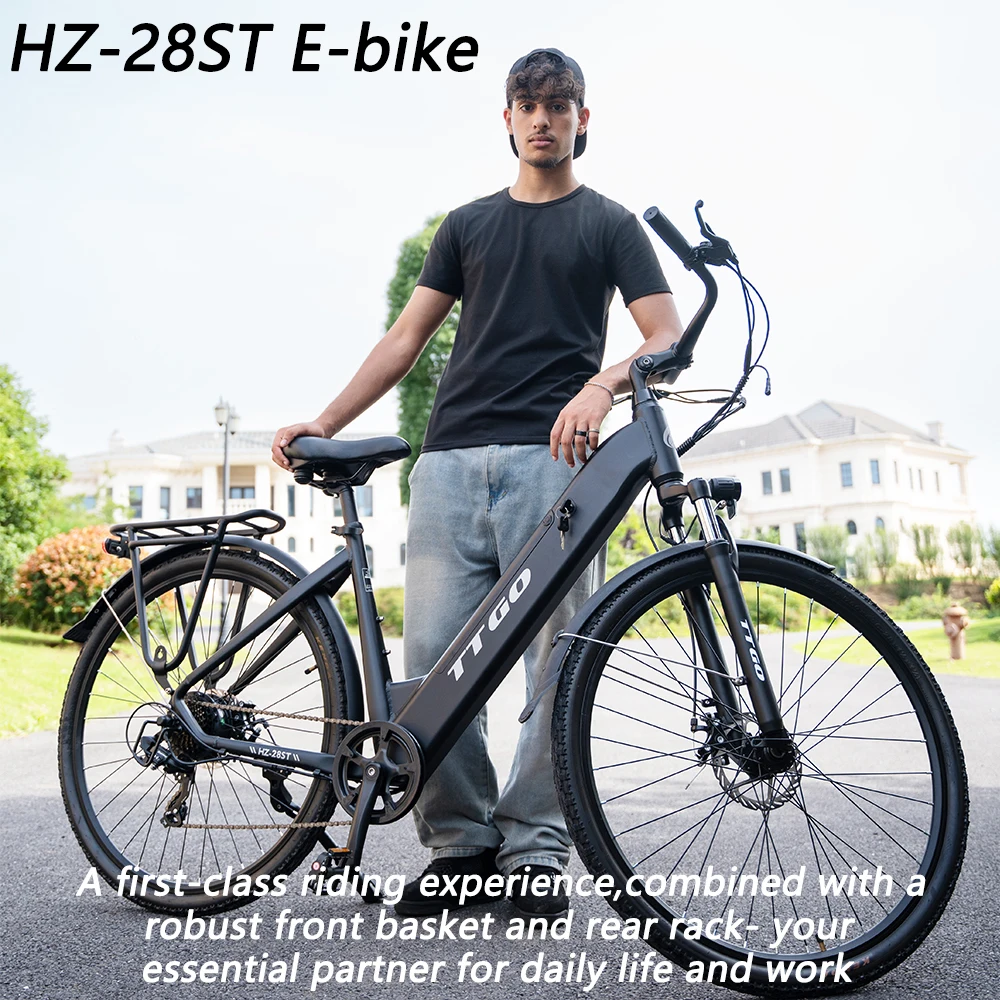 TTGO HZ-28ST Elektrofahrrad 36V 20Ah Akku 250W Motor 28-Zoll-Reifen Bis zu 110km Reichweite Leichtes City E-Bike aus Aluminiumlegierung Image