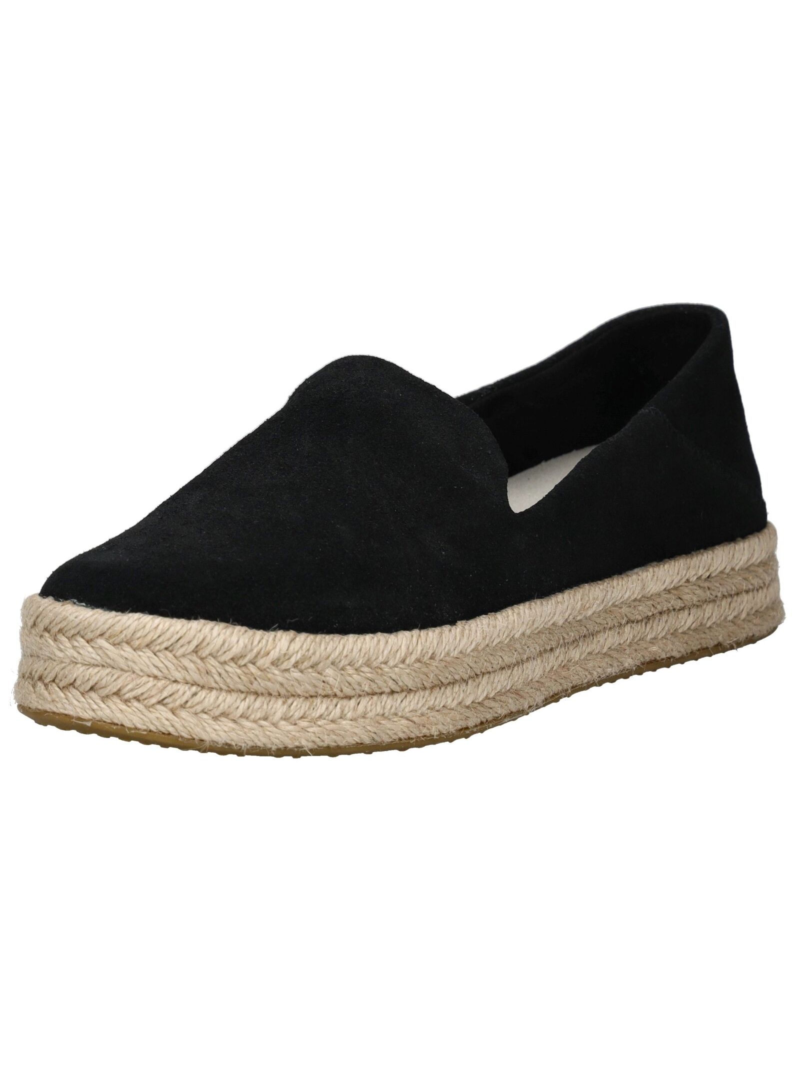 Espadrille TOMS "TOMS Halbschuhe Leder", Damen, Gr. 37,5, schwarz, Leder, Schuhe Espadrille