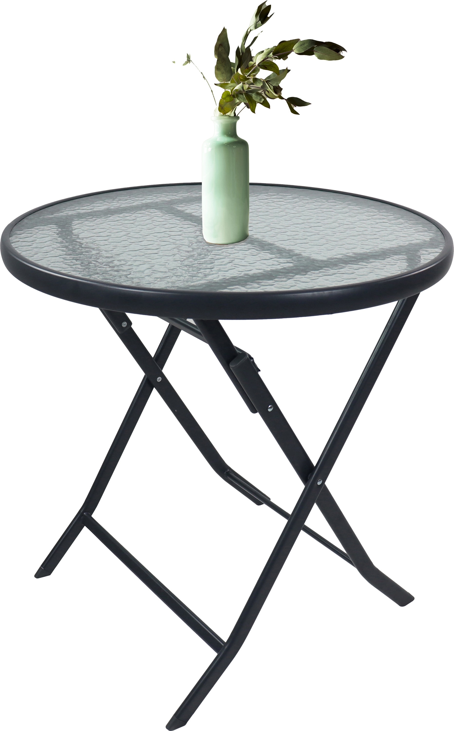 Gartentisch VCM "Bistrotisch Garten Balkontisch 70 cm Ø Sonlas", anthrazit, B:70cm T:70cm, Tische, Gartentisch