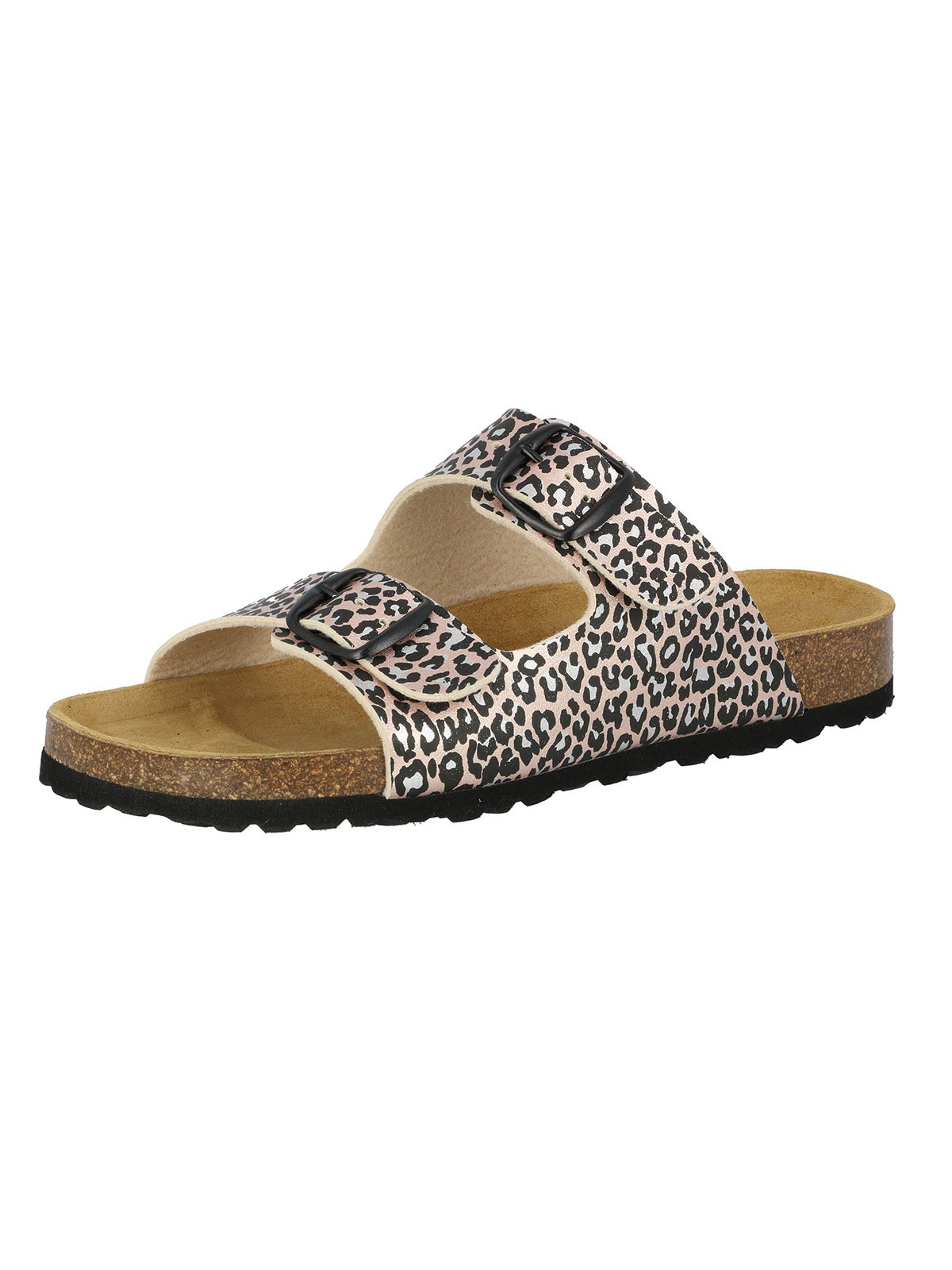 Pantolette LICO "Bioline Pantolette", Damen, Gr. 40, rosa (rosa, bunt, kombi), Obermaterial: 50% Rindsleder Leather cow. 50% Lammleder LEL., Schuhe Pantolette