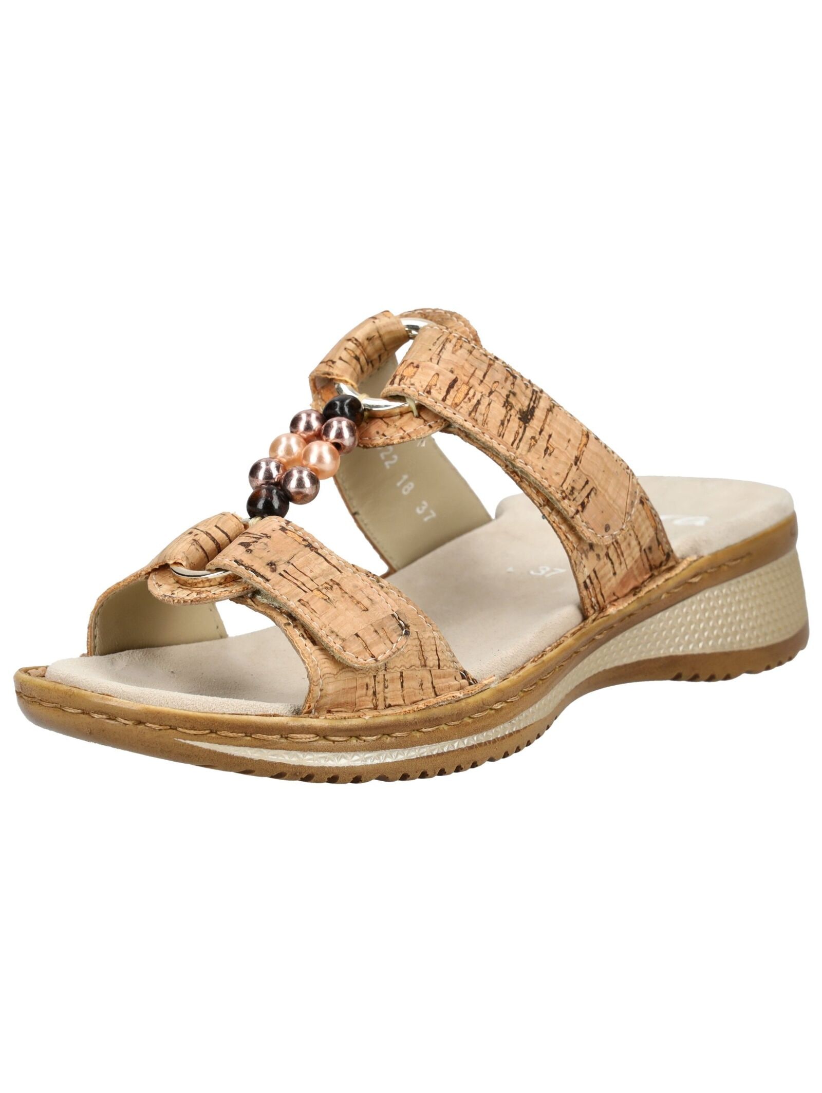 Pantolette ARA "Ara Pantoletten Lederimitat", Damen, Gr. 38, natur, Lederimitat, Schuhe Pantolette