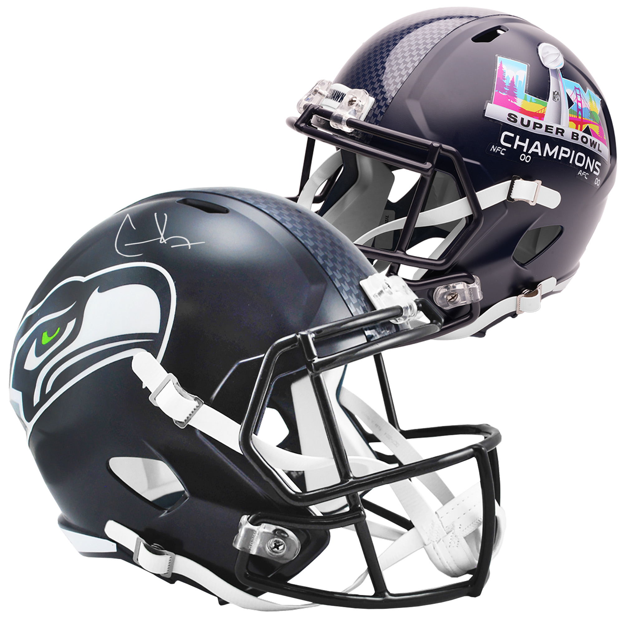 "Cooper Kupp Seattle Seahawks signierter Riddell Speed ​​Replica-Helm der Super Bowl LX Champions" Image