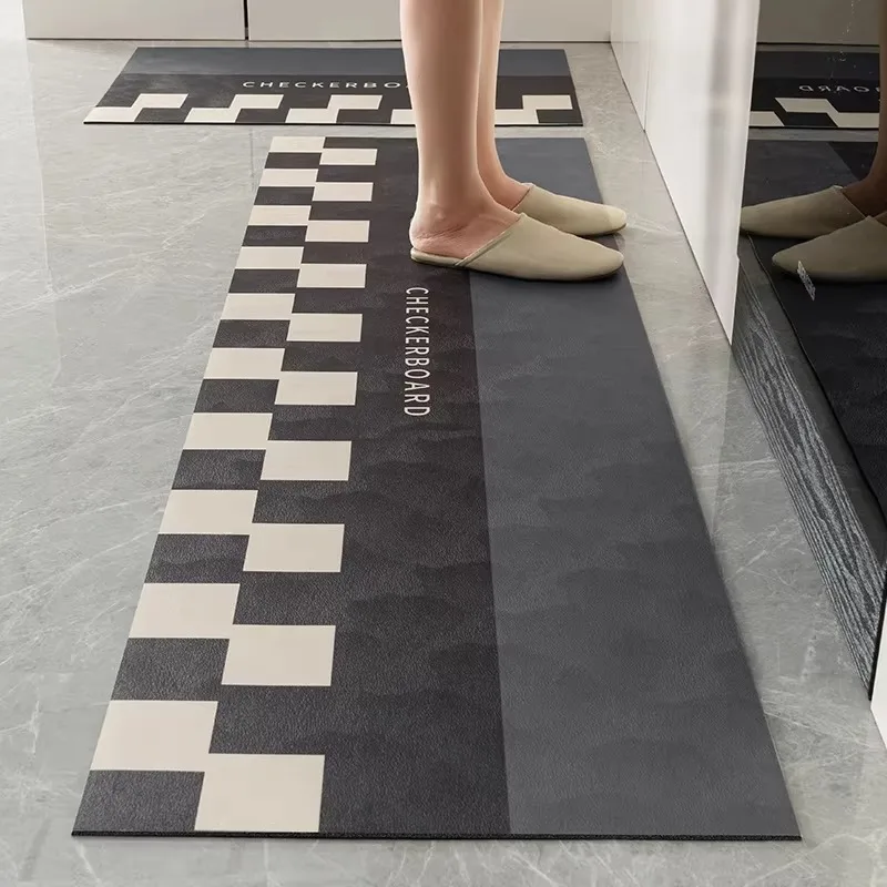 Küchenteppich Langer Teppich Superabsorbierend und Rutschfester Bodenteppich Moderner Stil Wohndekor Diatomeenerde Bodenmatten Image