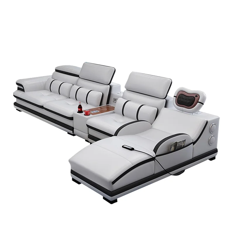 Multifunktionales Ledersofa, modernes, einfaches Leder im ersten Stock, kaiserliche Konkubine, Wohnzimmerecke