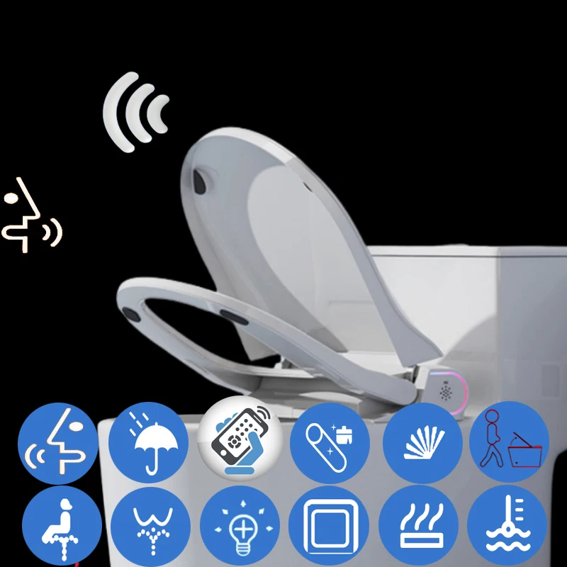 AI Voice WC Digitale Toilette Japonais Ouverture Automatique Touchless Flip Toilettensitz Bidet App Cuvette Japonaise Smart Toilette