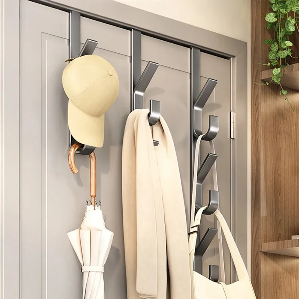 Einfache Installation, Türhaken, stabiler Kleiderständer aus Metall, geeignet für Kleidung, Hüte und Taschen, platzsparendes Design, geeignet für Schlafzimmer Image