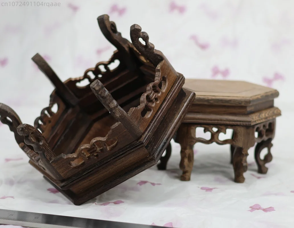 Retro Holz-Tischsockel für Wein-, Kaffee- und Teesets, Vasen, Blumentöpfe, Bonsai, Dekorative Regale, Buddha- und Aquariumständer Image