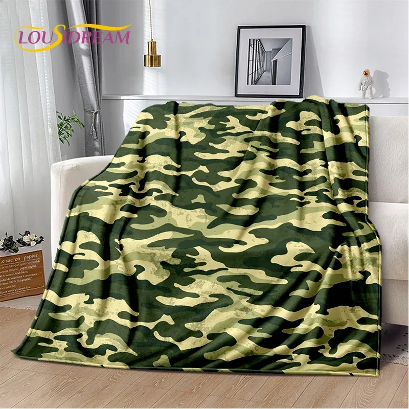 2025, bunte Camo-grüne Tarnung, weiche Decke, weiche Überwurfdecke für Zuhause, Schlafzimmer, Bett, Sofa, Picknick, Reisen, Abdeckung, Kindergeschenk Image