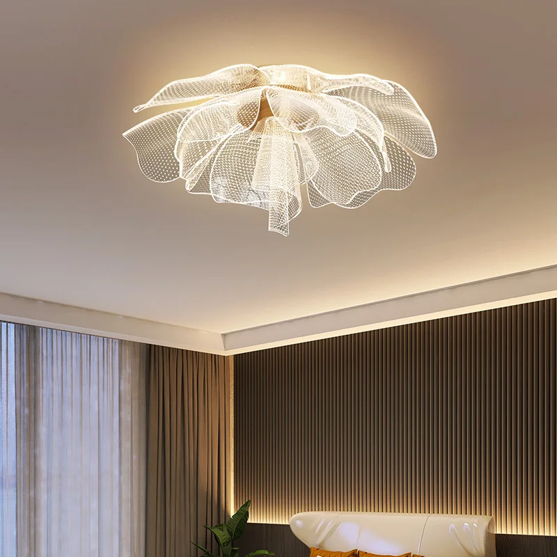 Nordic Blume Deckenleuchten für Schlafzimmer Balkon Flur Decke Kronleuchter Minimalistisches Dekor Innenbeleuchtung Kronleuchter Leuchten Image