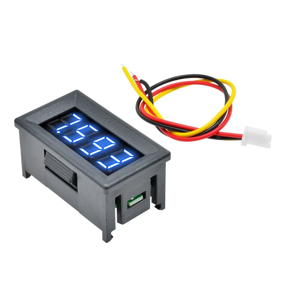 0,36 Zoll LCD Digital-Voltmeter 0-100V Spannungsmesser Auto Kfz-Stromspannungsprüfer Detektor 3-Draht 4-stellig Rot Grün Blau Image