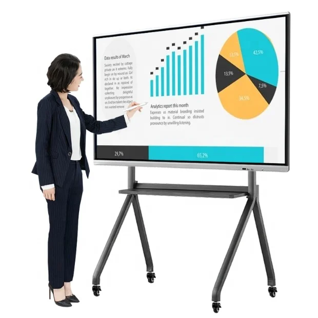 55 65 75 85 86 98 110 Zoll Panel Smart Board Touchscreen Digital Weiß 8K Smart Interactive Board Klassenzimmer Unterricht Image