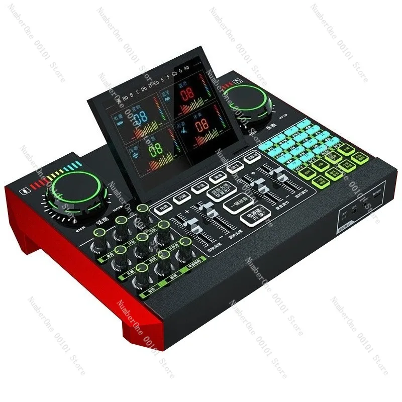 Komplettes Live-Streaming-Ausrüstungsset zum Singen von Mobiltelefonen, All-in-One-Soundkartenmikrofon und Aufnahme-Host-Kit Image