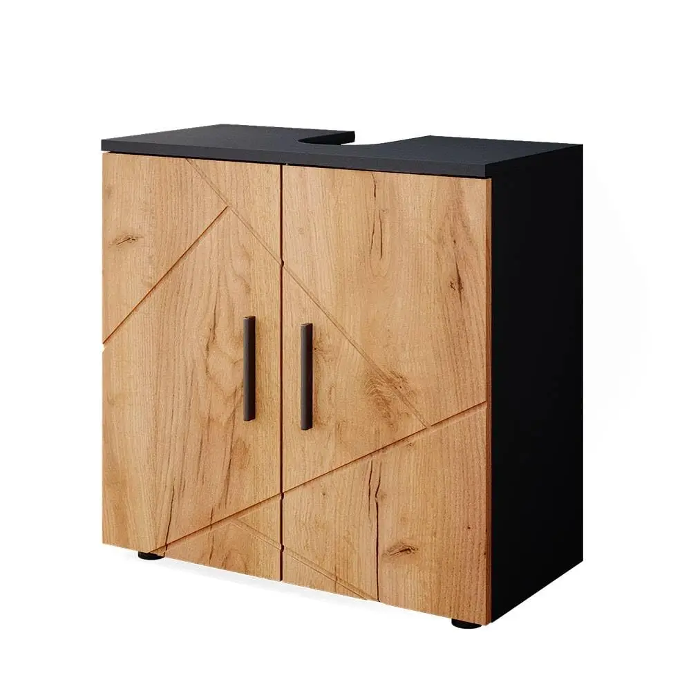 Irma Vanity Unit, 60 x 59 cm, Anthrazit/Eiche, maßgeschneidert Image