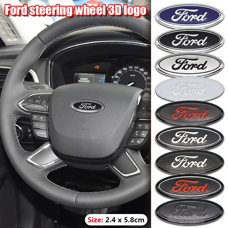 5,8 cm Auto Lenkrad Emblem Abdeckung Aufkleber Dekoration Zubehör Für Ford Focus Mondeo S-MAX Kuga Mk2 Mk3 Fiesta Ranger Image