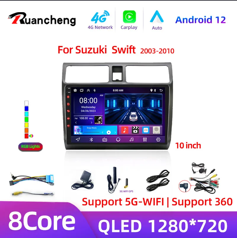 2din Android 13 Autoradio für Suzuki Swift 2003–2006 2007 2008 2009 2010 Multimedia-Player Carplay Stereo GPS DVD Head Unit