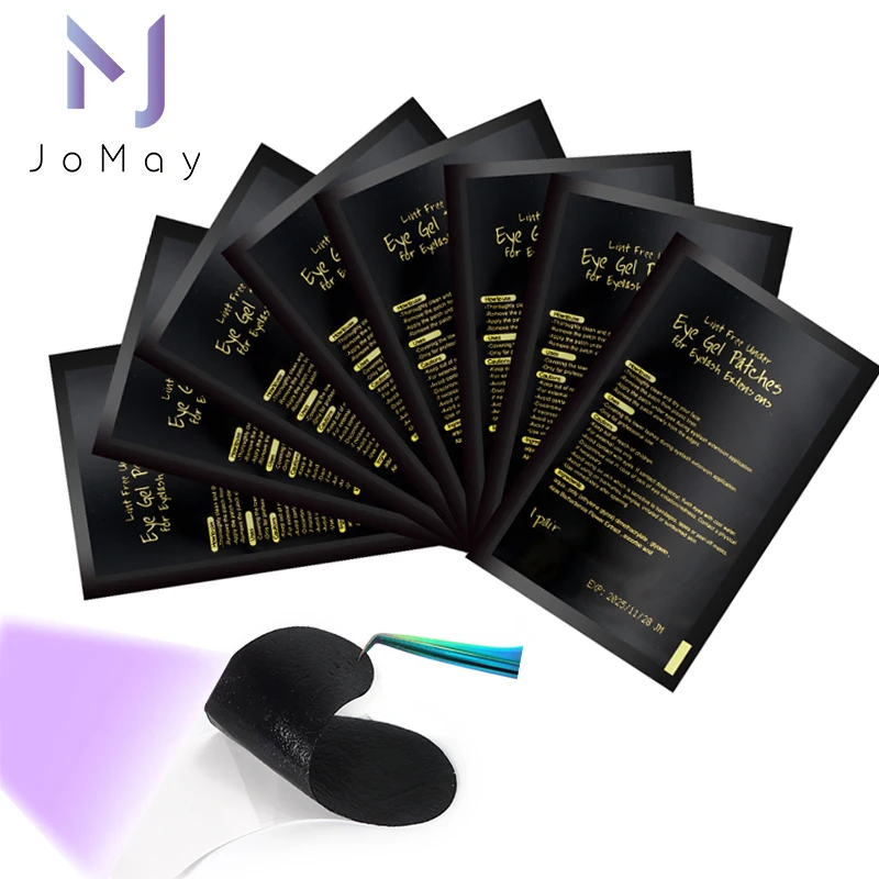 50Pairs Fusselfreie Unter Augen Gel Pads Feuchtigkeitsspendende Augen Papier Patches Wimpern Verlängerung Auge Tipps Aufkleber Wraps UV Pads Make-Up-Tool Image