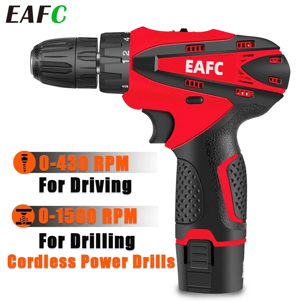 EAFC Akku 4500 mAh Auto Handbohrmaschine Multifunktionaler Elektroschrauber Dual Speed Impact Car Home DIY Bohrmaschine Elektrowerkzeug-Set Image
