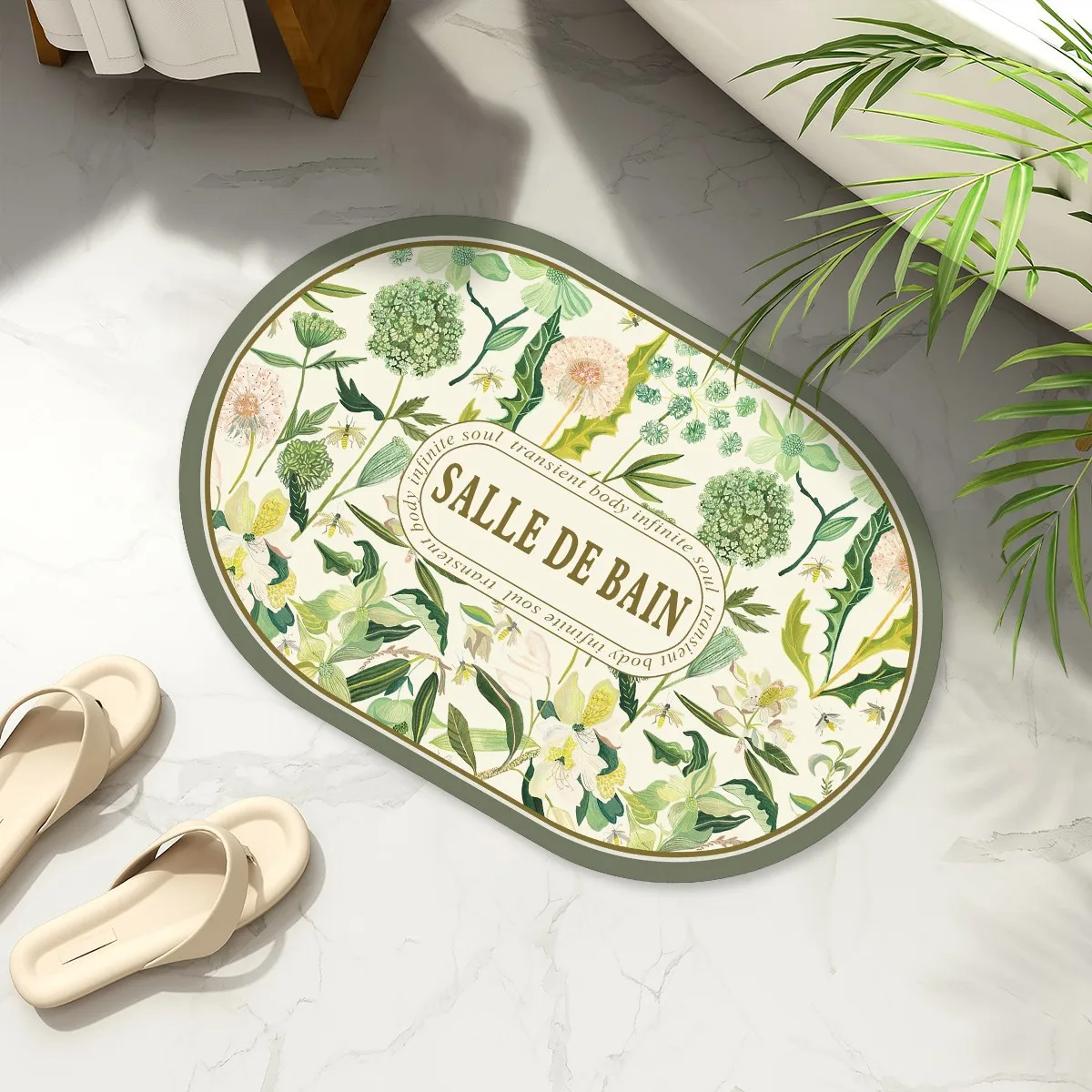 Rutschfeste Badezimmermatten im schlichten Stil, wasserabsorbierende Bodenmatten für Waschräume und Türmatten, Heimdekorationen Image