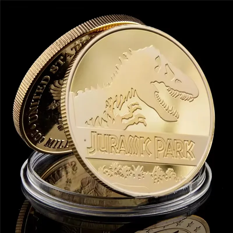 Hochwertige Dinosaurier Jurassic Park Goldmünze Sammlerstücke Vereinigte Staaten Fossil Challenge Coin Film-Souvenir Heimdekoration Image