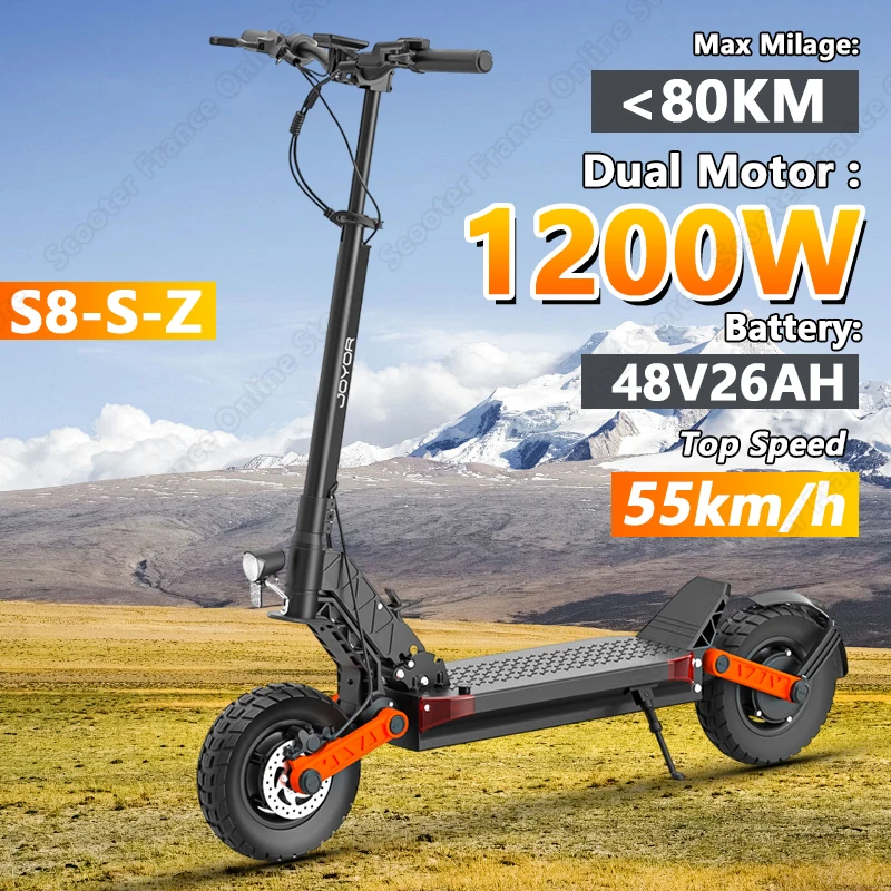 JOYOR S8-S-Z Elektroroller 1200W Doppelmotor 48V26Ah Akku Höchstgeschwindigkeit 55km/h Maximale Reichweite 80km Stadt-E-Scooter Hydraulische Bremse Image