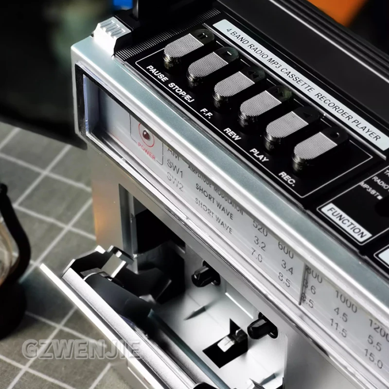Kassettenwiedergabe Radio FM MW SW Radio Kassettenrekorder mit USB TF-Player und Bluetooth Wireless Speaker Recorder Radio Image