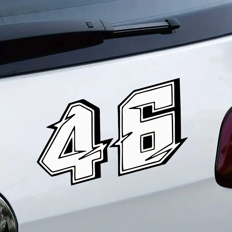 Autocollant de numéro de course blanc pour moto, autocollant en vinyle imperméable et durable pour casque, carénage, réservoir de carburant, garde-boue, scooter, vélo, 1 pièce