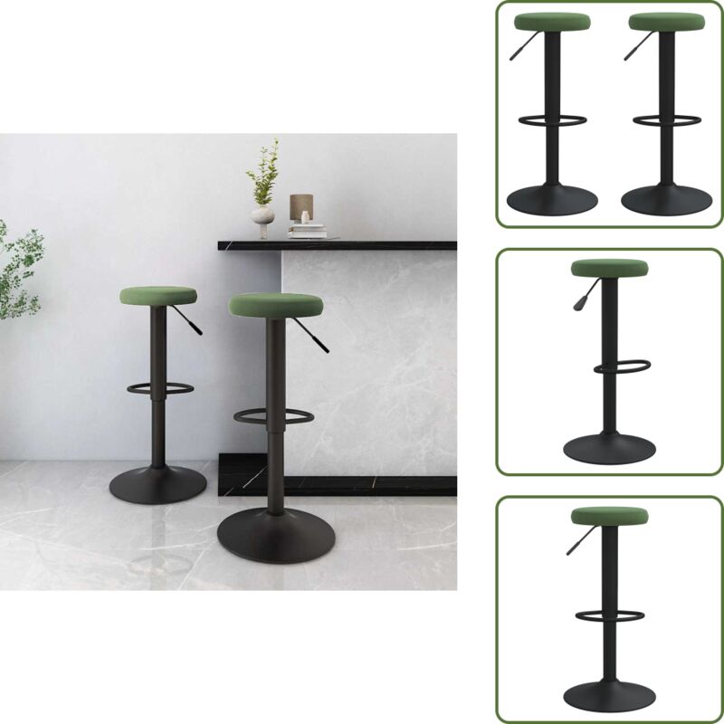 Sgabelli Da Bar Girevoli - Vidaxl Sgabelli Da Bar 2 Pz Verde Scuro In Velluto - Sgabelli Da Bar Regolabili