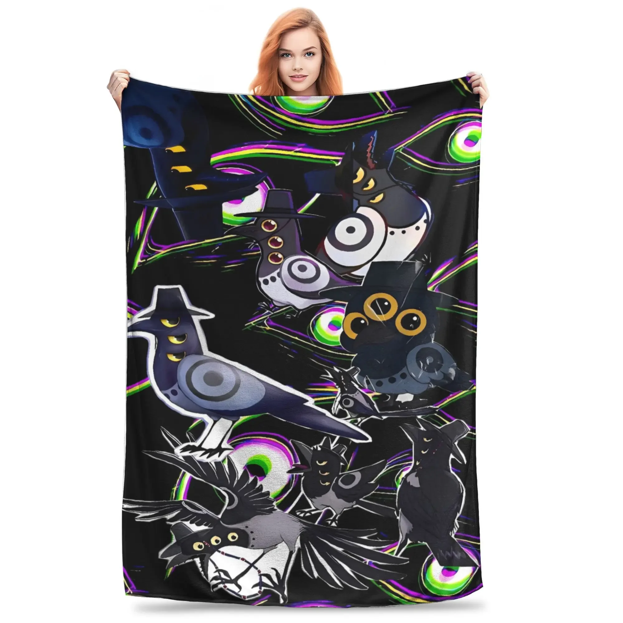 Sussie Bird From K Pop Demon Hunters Decke, Picknick-Flanell-Überwurfdecke für den Außenbereich, weiche Tagesdecke in individueller Qualität, Geschenk Image