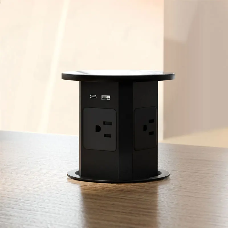 US UK Hebesteckdose Embedded Ssland Küche Desktop Steckdose Büro Konferenztisch Drahtloses Laden Wasserdichte versteckte Steckdose Image