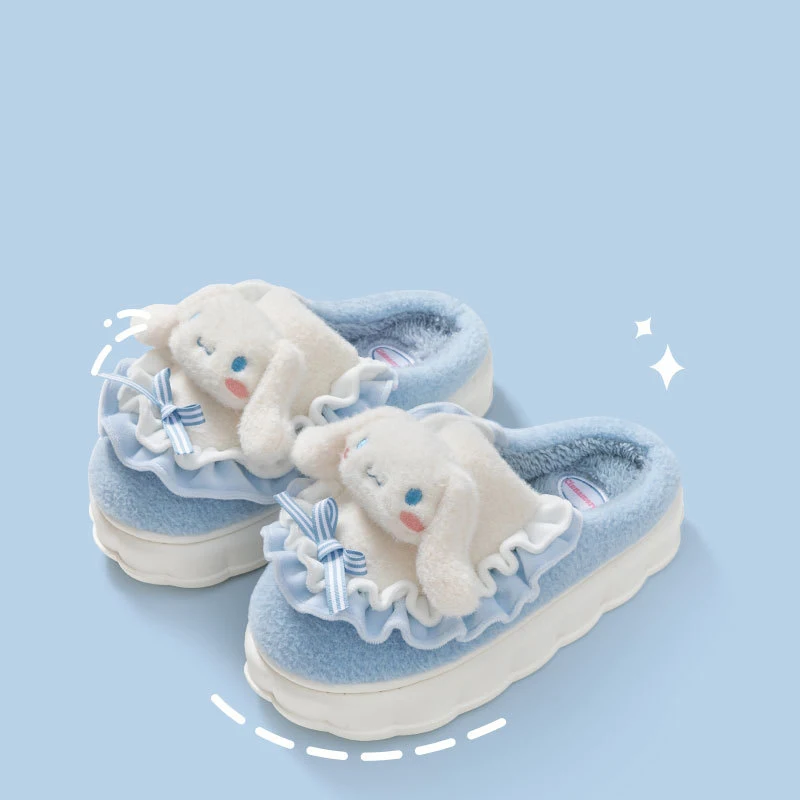 Cinnamoroll Plüsch-Hausschuhe für Alle, Winter Fleece-Gefütterte Innen- und Außen-Hausschuhe, Niedliche Cartoon Gemütliche Hausschuhe Image