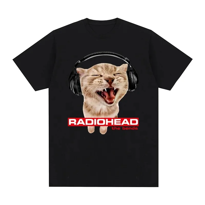 Radiohead The Bends Vintage T-Shirt, Orange Cat Konzert-Fan-Geschenk, Herren-T-Shirt aus 100 % Baumwolle, neues T-Shirt, Damen-Top-T-Shirts