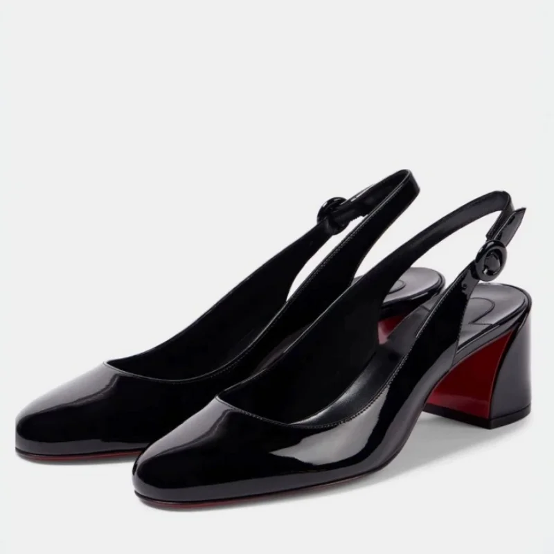 Damen-Sandalen, runde Zehen, roher Absatz, weibliche Mary Janes-High-Heels-Schuhe, Modenschau, sexy, elegante Frau, schmale Passform, stilvolle Schuhe