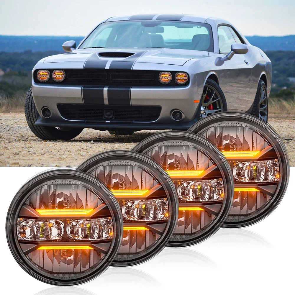 Emark DOT 5,75 Zoll 5-3/4 Zoll LED-Scheinwerfer Fern-/Abblendlicht DRL Frontscheinwerfer für Chevy Chevelle 1964-1970 für Mercedes-Benz 380SL 450SL 560SL Image