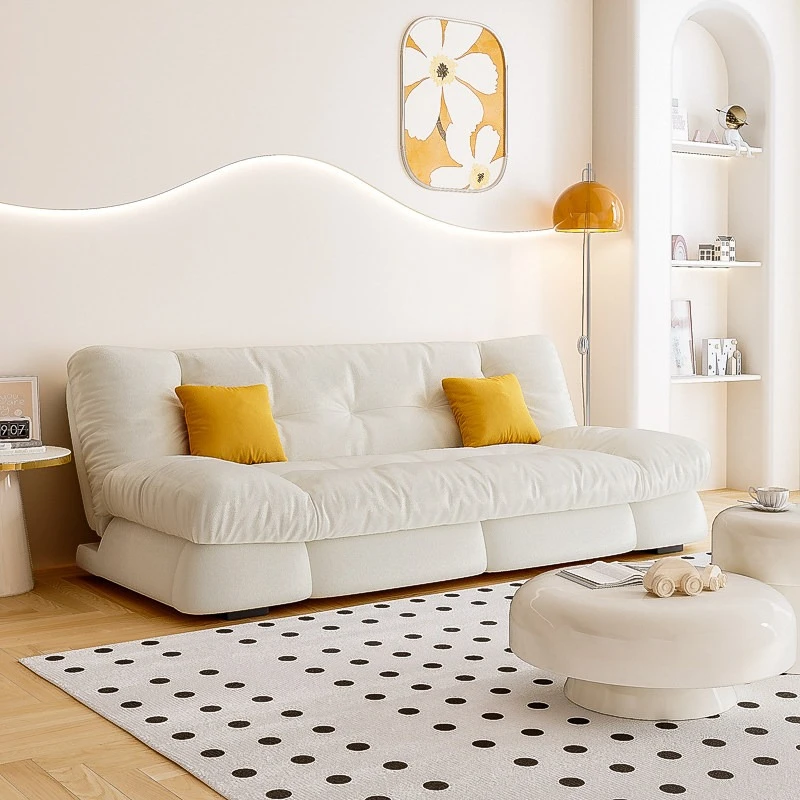 Cloud French Cream Style Sofa Wohnzimmer Weiches Komfortables Multifunktionales Schlafsofa Faltbares Zweifach-Nutzungssofa Sofá Cama Wohnmöbel